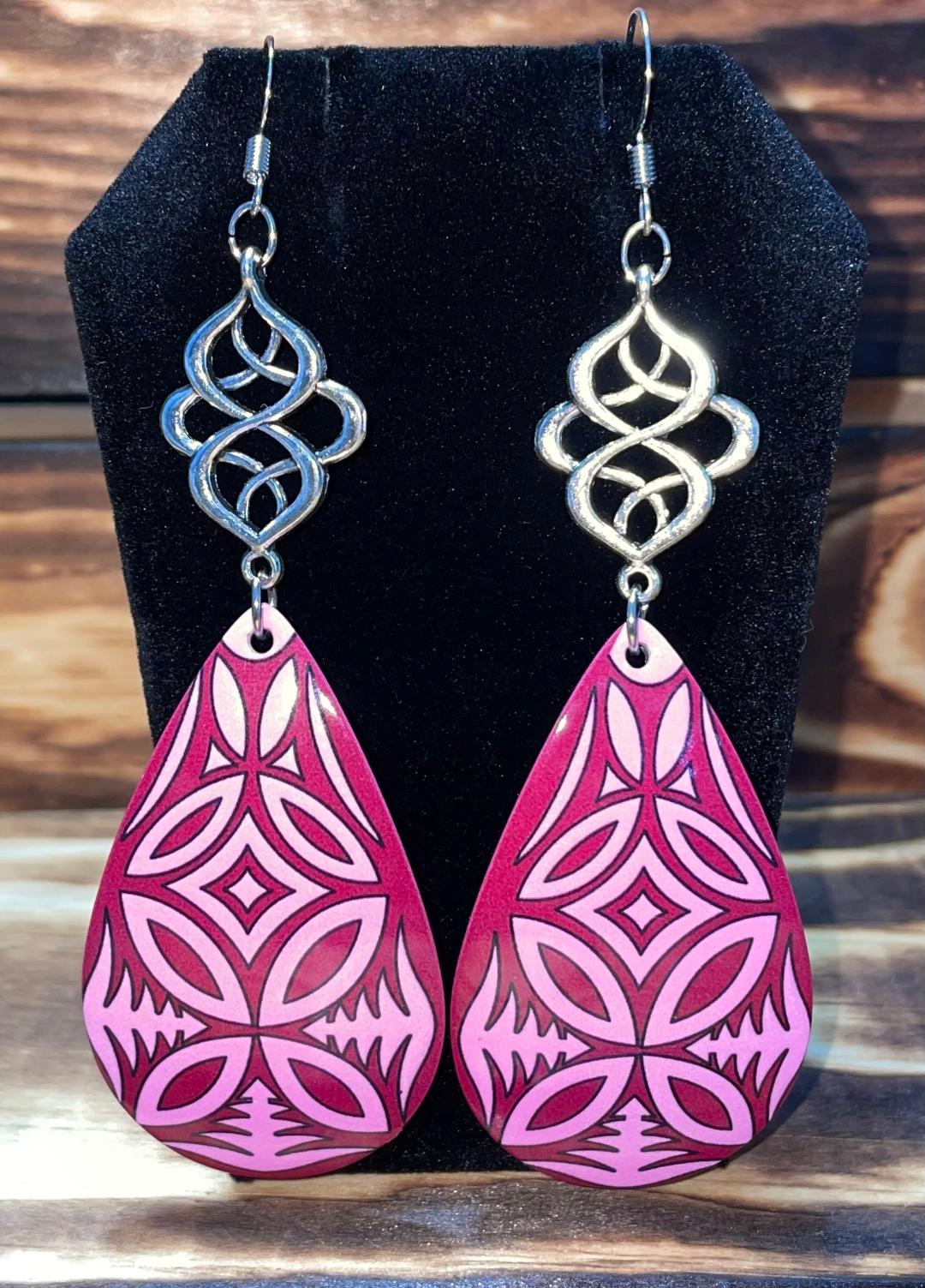 NEW Exotic Large Boho Flower Teardrop Earrings