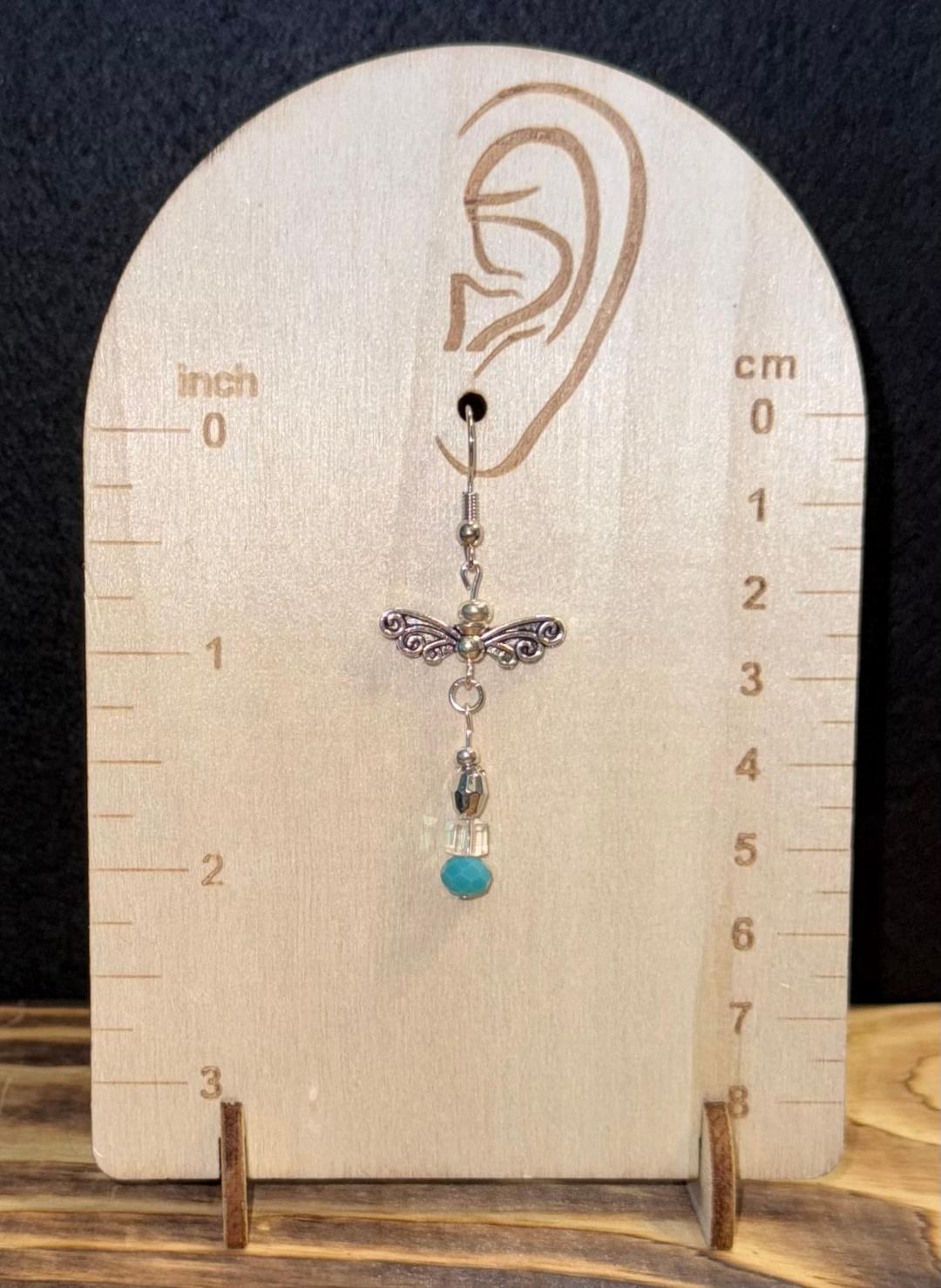 NEW Boho Chic Butterfly Wing & Faceted Bead Earrings