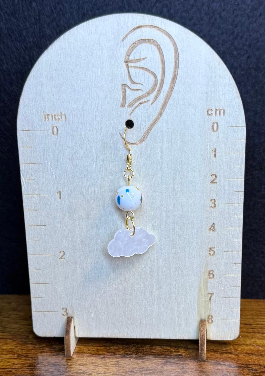 NEW Clouds & Confetti Drop Glass Bead Earrings