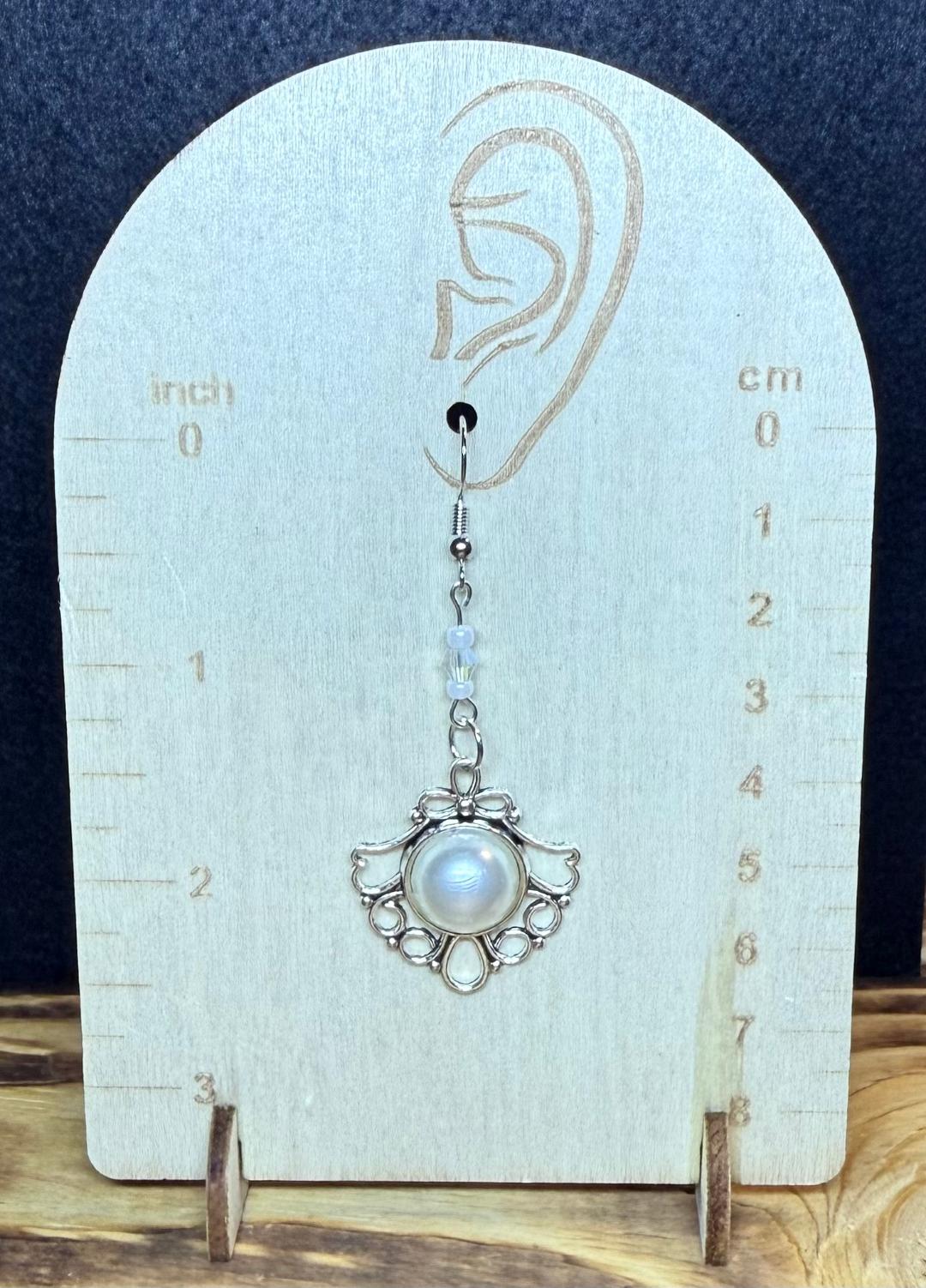 NEW Faux Pearl Beaded Earrings in Filigree Setting