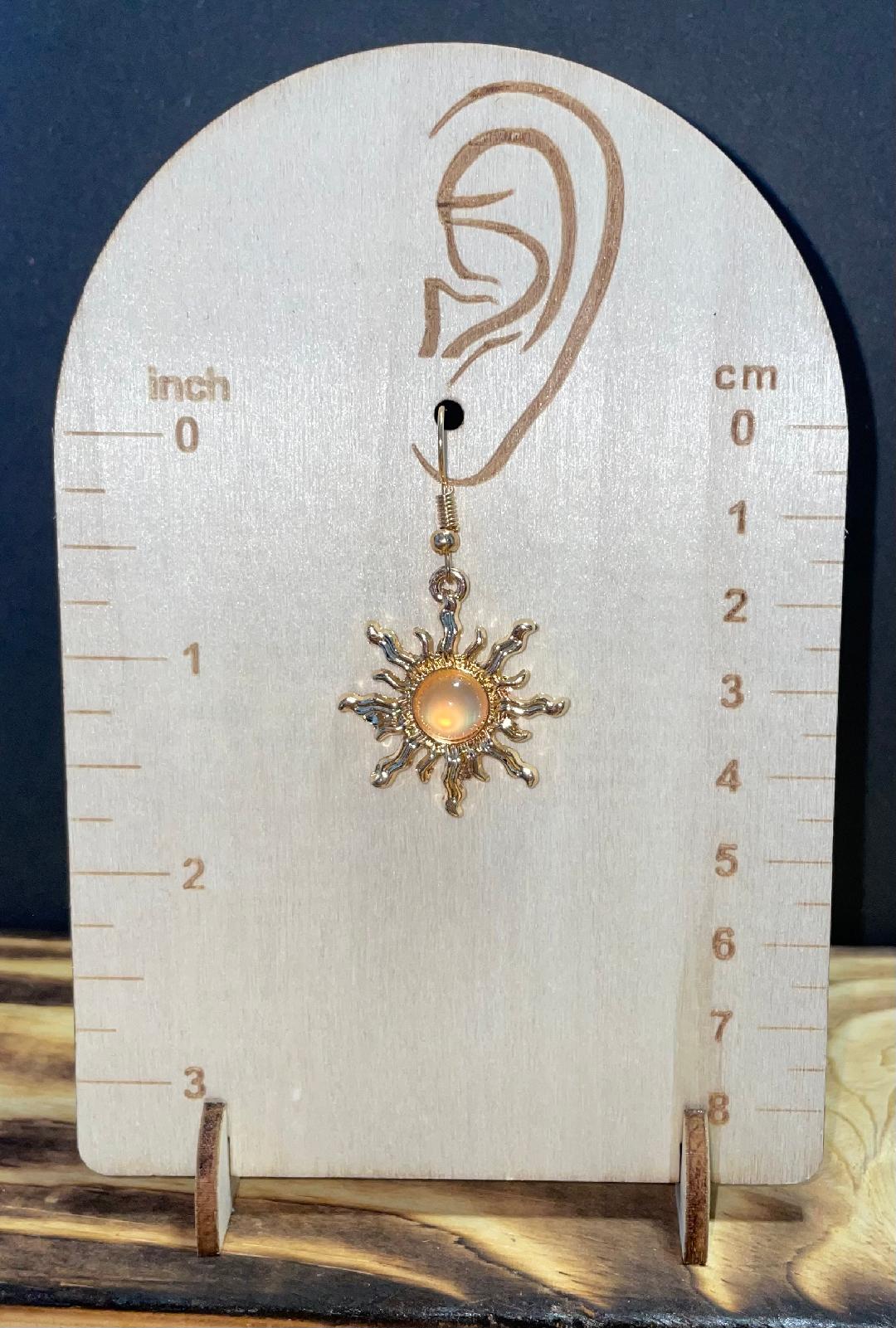 NEW Gold Tone Vibrant Sun Earrings