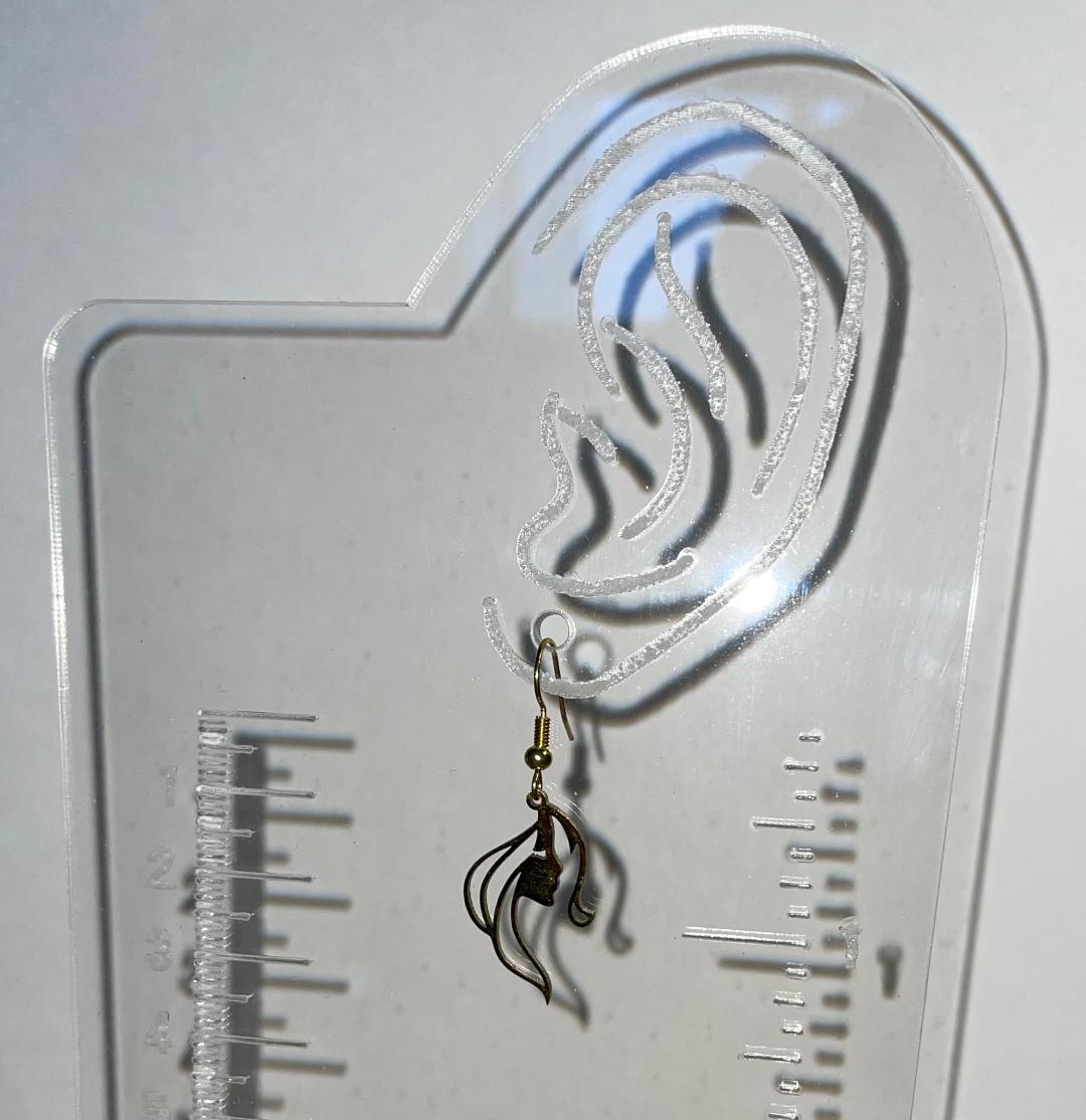 NEW Lovely Lady Face Gold Tone Stainless Steel Dangle Drop Earrings