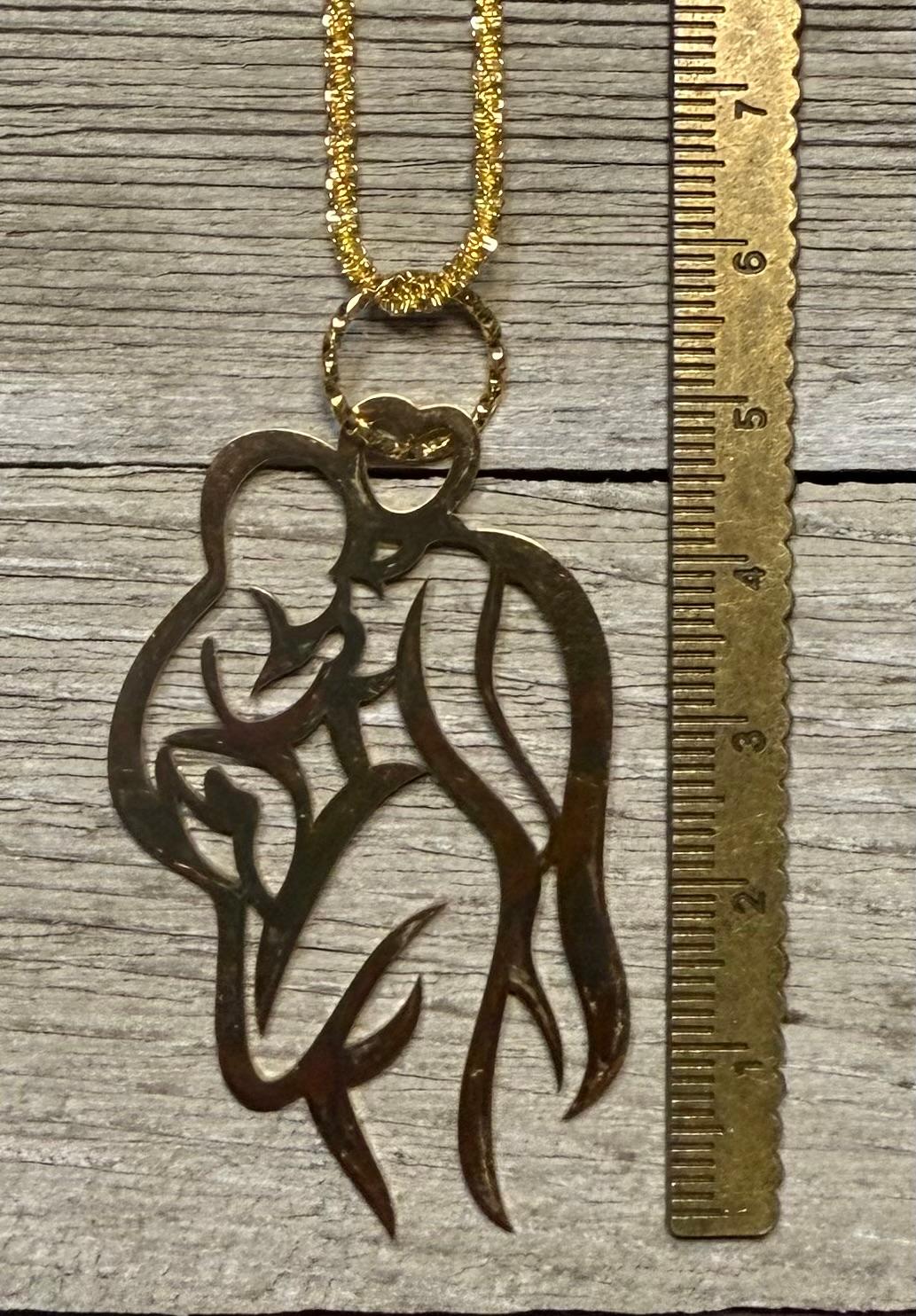 NEW Mother Child Pendant 18" Gold Necklace