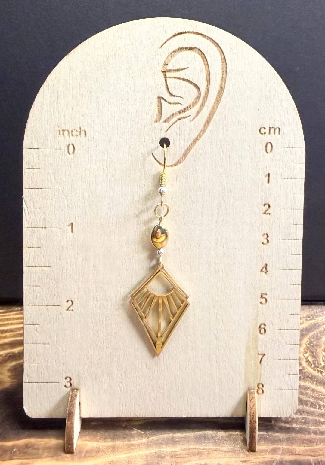 NEW Triangle Shaped Gold Stainless Steel Earrings