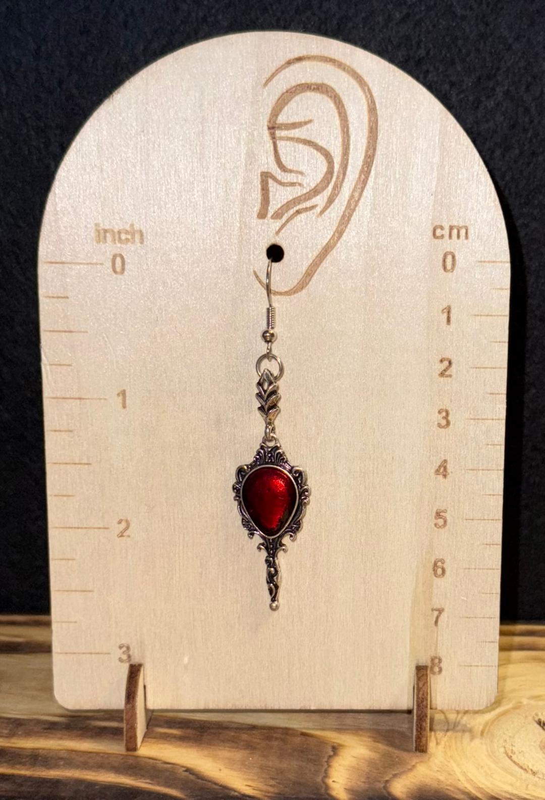 NEW Scarlet Red Gothic Drop Earrings