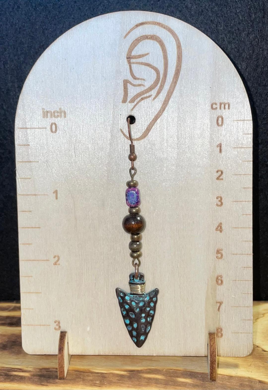 NEW Long Arrowhead Charm Earrings w/ Beading