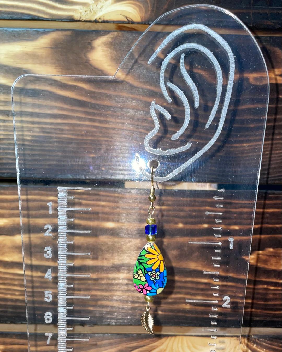 NEW Boho Hippie Flower Teardrop & Leaf Drop Dangle Earrings