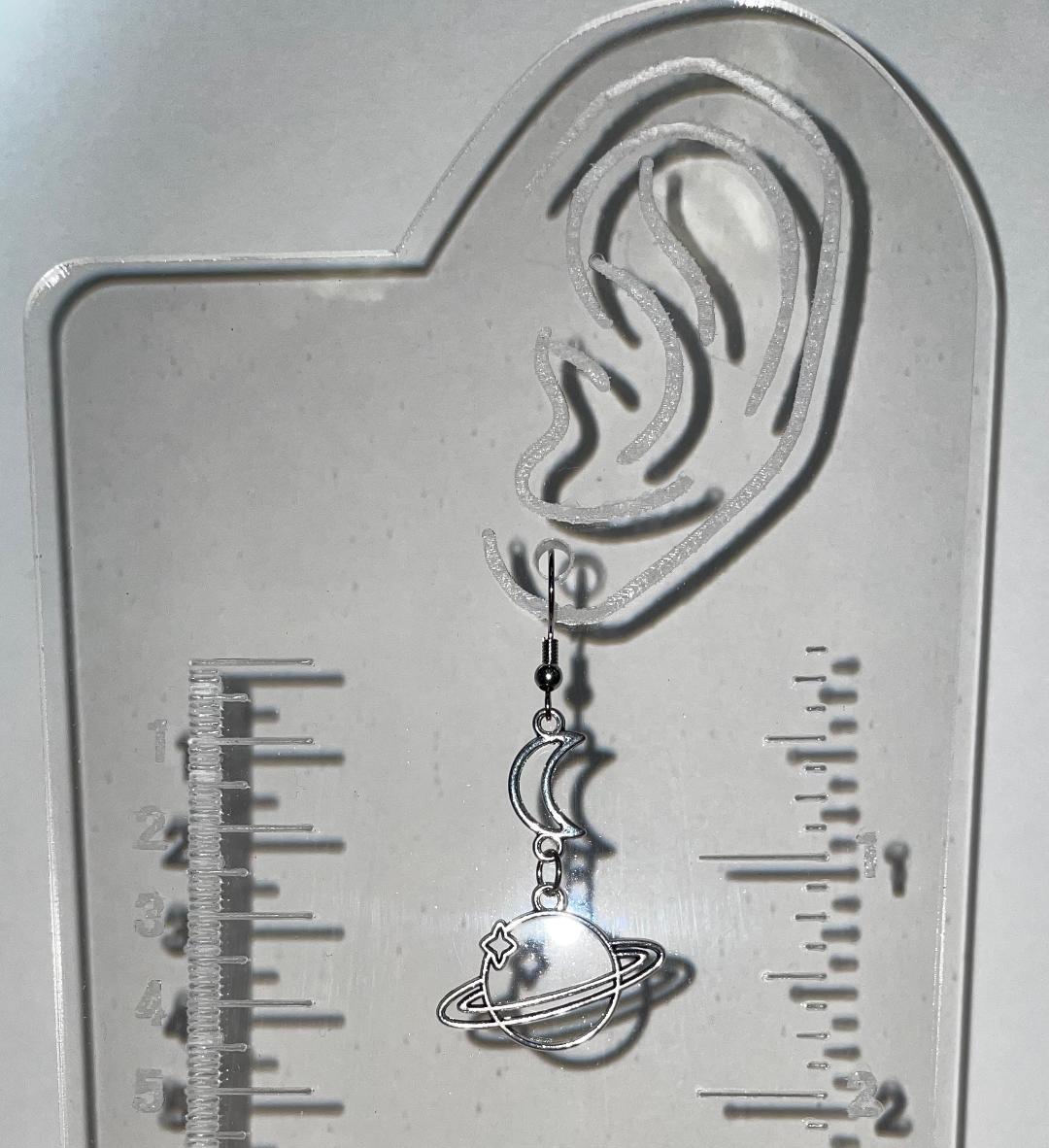 NEW Hollow Planet Moon Drop Dangle Earrings