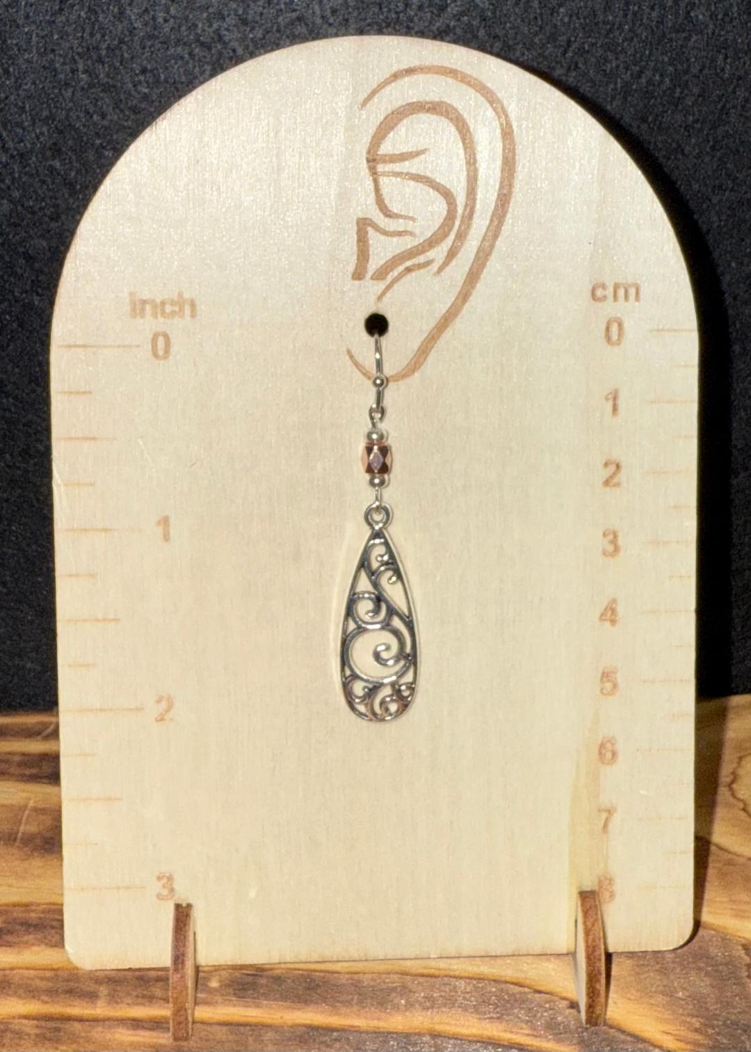 NEW Long Filigree Teardrop Boho Charm Earrings