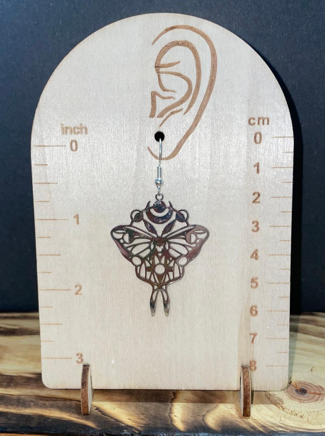 NEW Majestic Stainless Steel Moth Butterfly Earrings