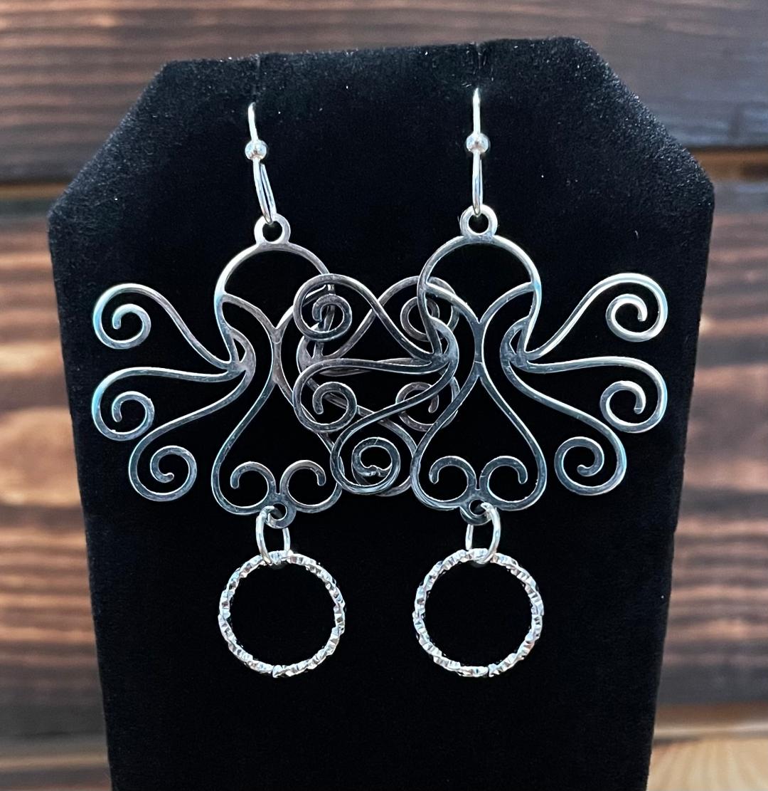 NEW Fancy Octopus Stainless Steel Charm Earrings
