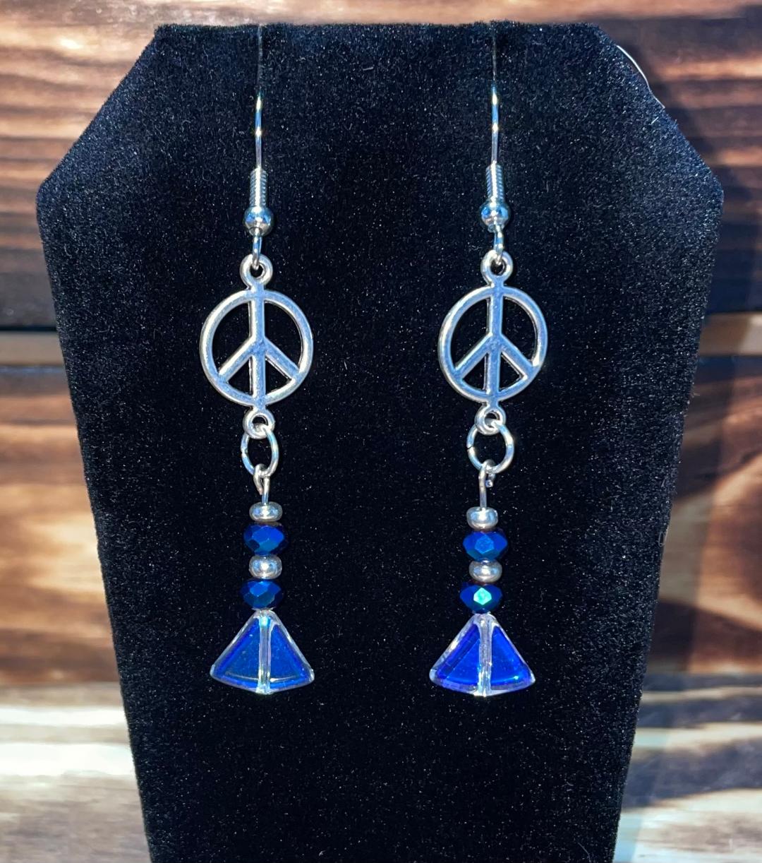 NEW Hippie Boho Peace Sign & Beaded Earrings
