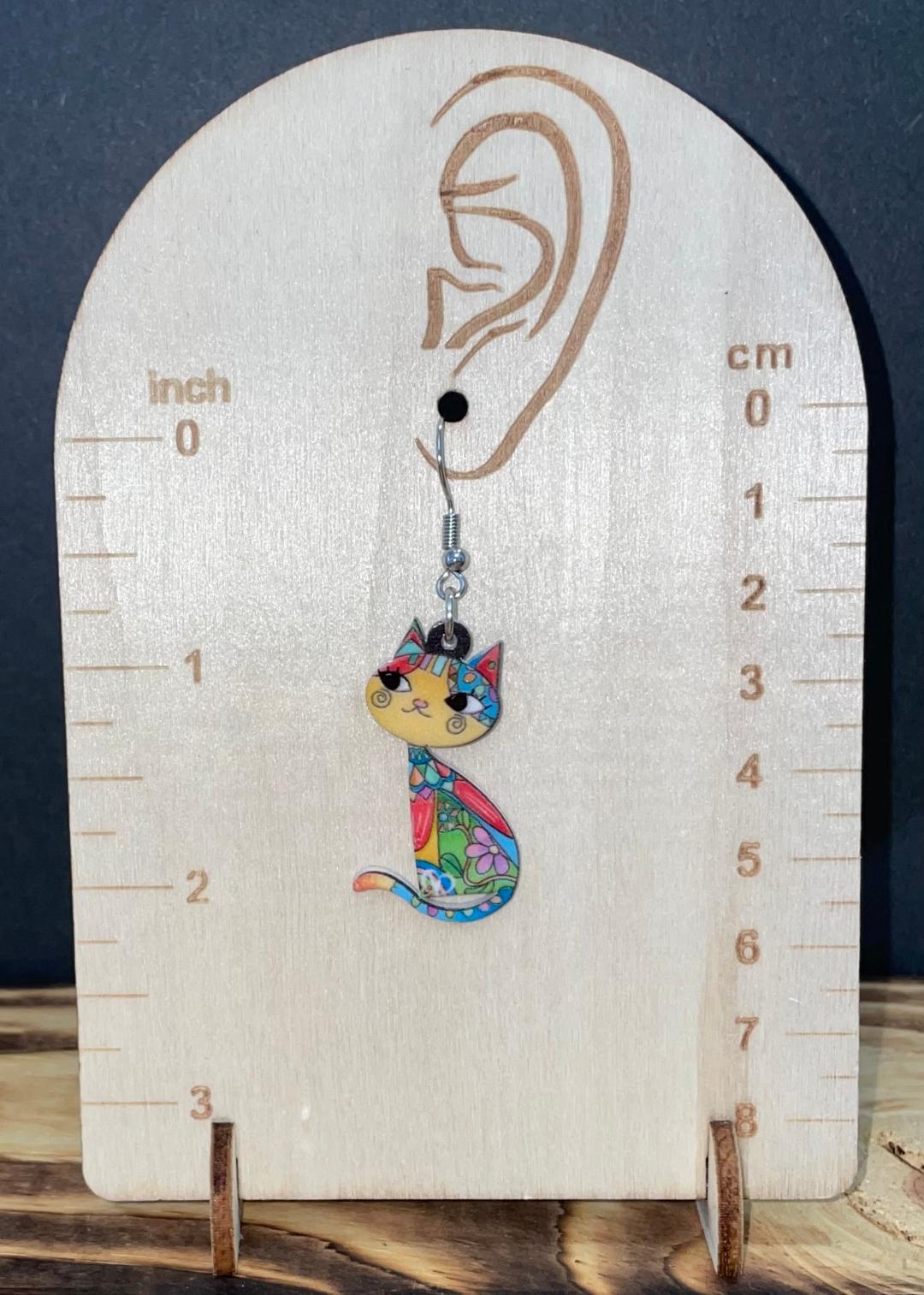 NEW Colorful Mexican Style Double Sided Boho Cat Earrings