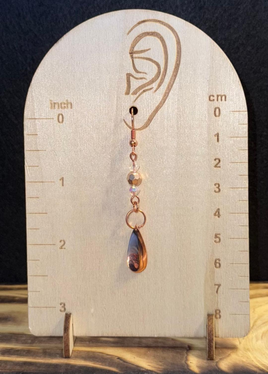 NEW Rose Gold Spoon Style Charm Earrings w/ Beading