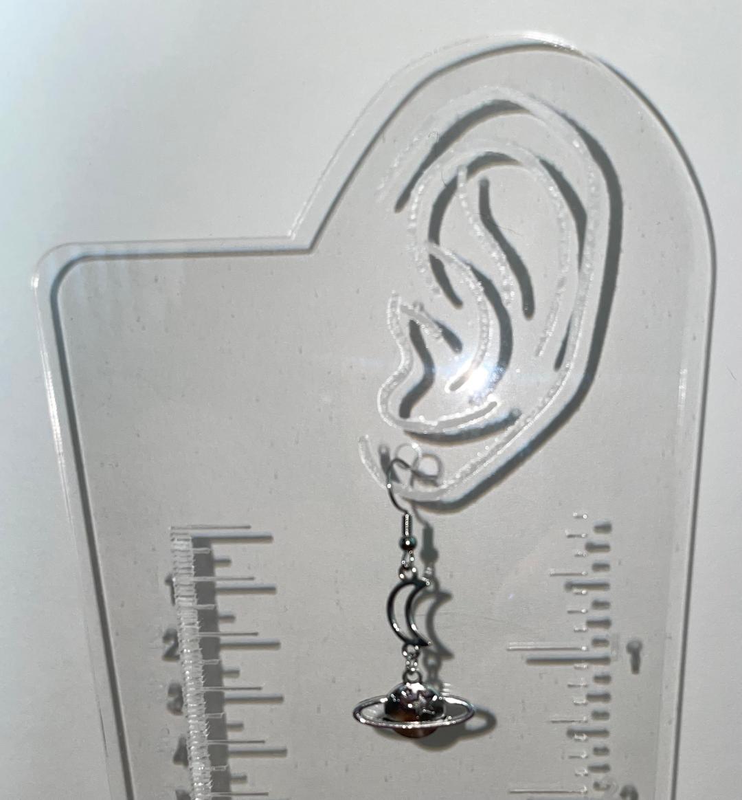NEW Saturn Planet Moon Drop Dangle Earrings