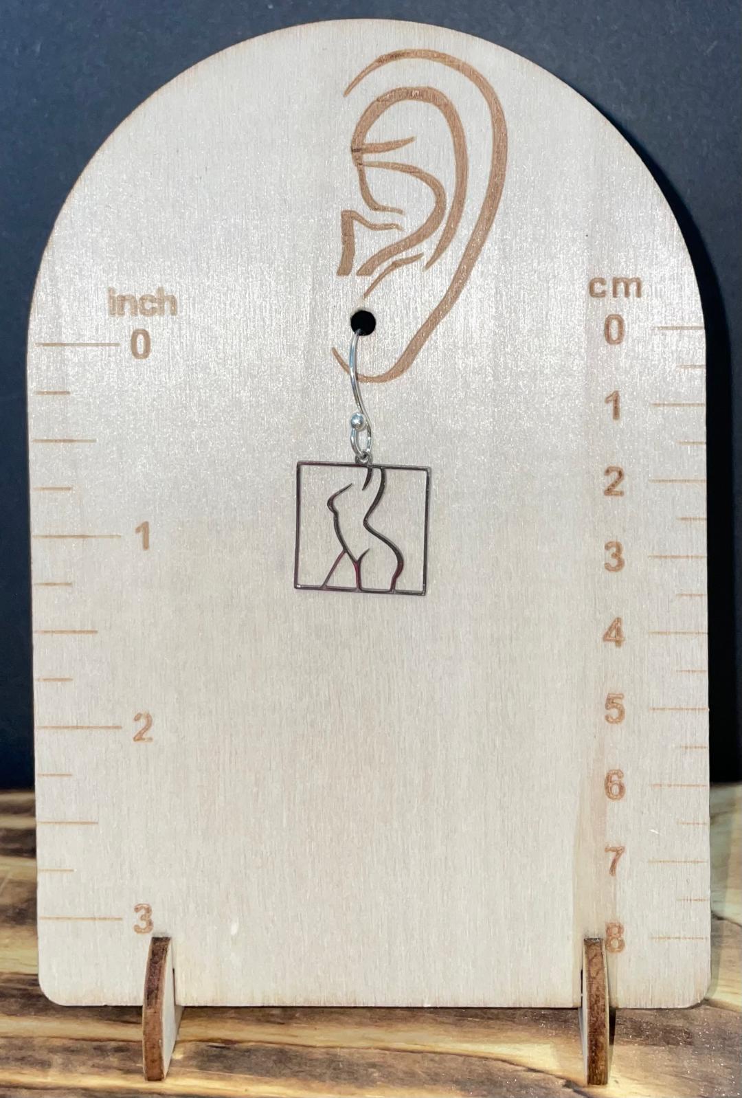 NEW Modern Art Nude Body Stainless Steel Earrings