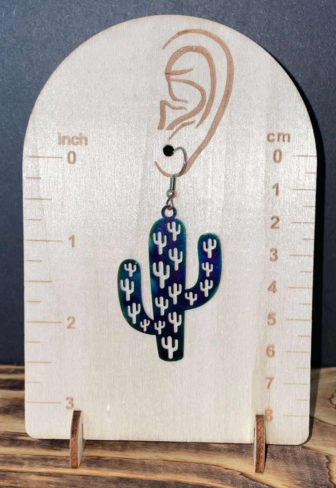 NEW Southwestern Style Cactus Stainless Steel Earrings
