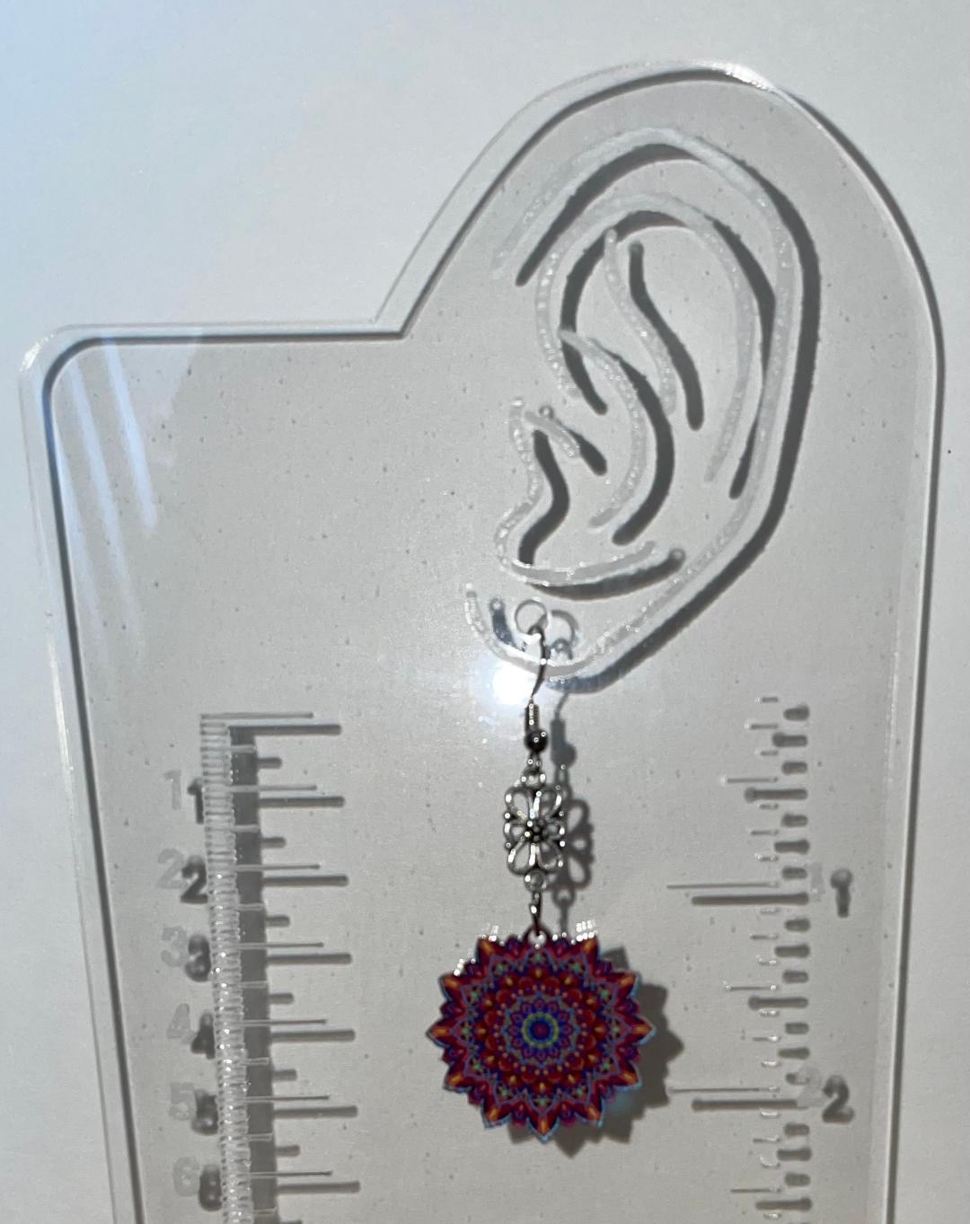 NEW Boho Hippie Mandala Acrylic Charm Earrings