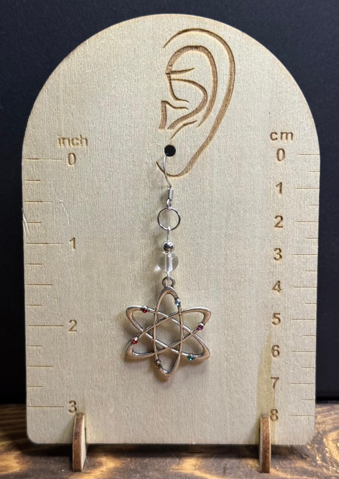 NEW Retro Atomic Sunburst Earrings w/ Tiny Rhinestones