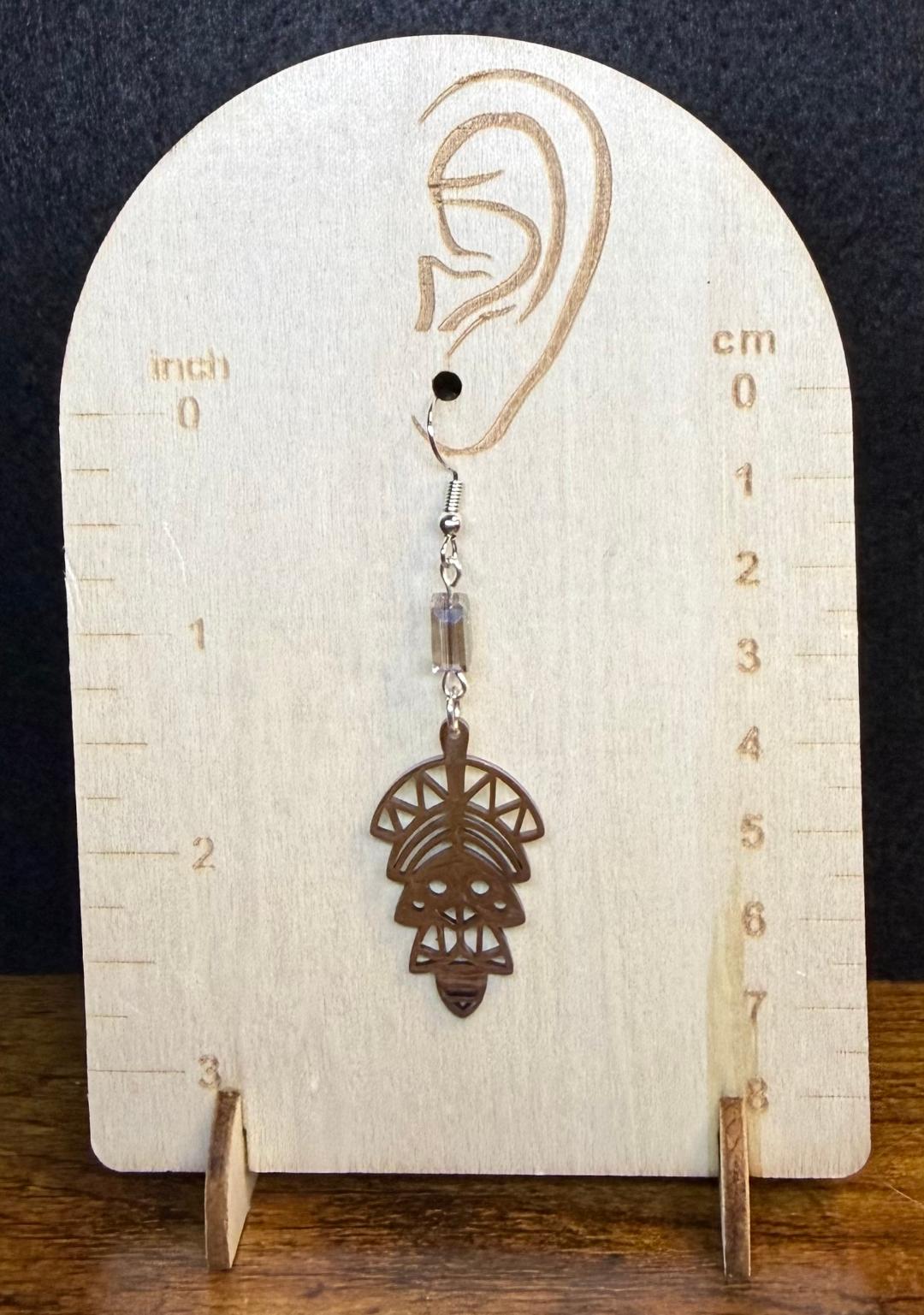 NEW Southwestern Style Stainless Steel Symbol Earrings w/ Glass Bead