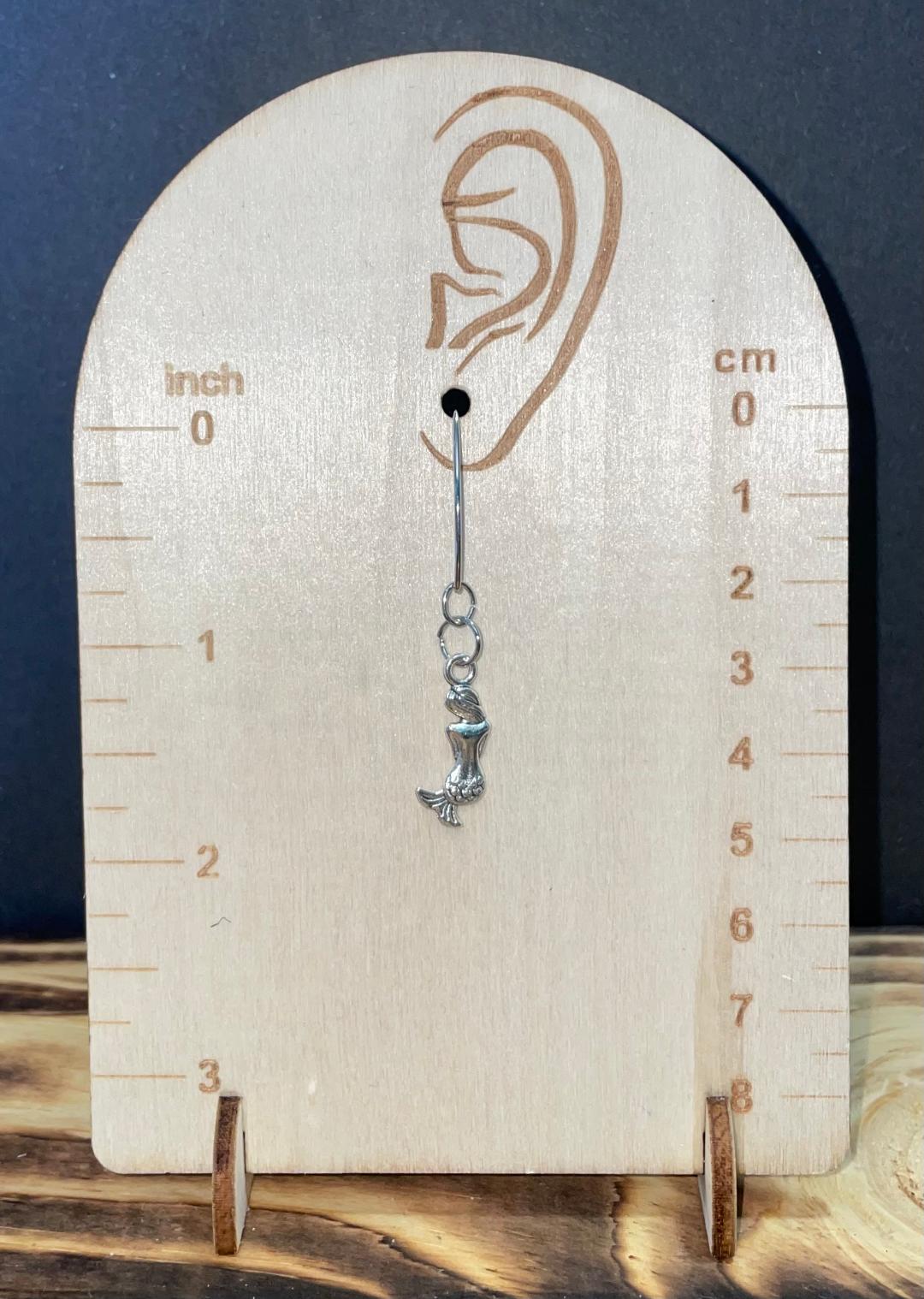 NEW Mermaid Fish Tail Charm Earrings with French V-Shaped Earring Hooks