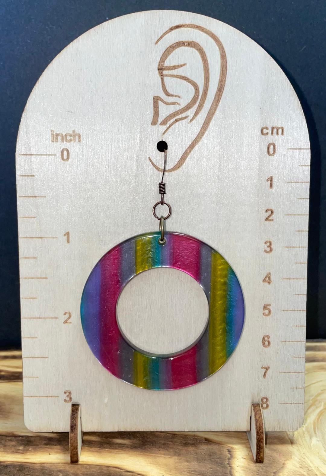 NEW Exotic Large Hoop Rainbow Drop Earrings