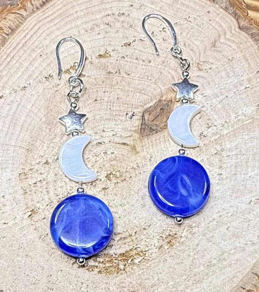 NEW Planet, Crescent Moon & Star Earrings