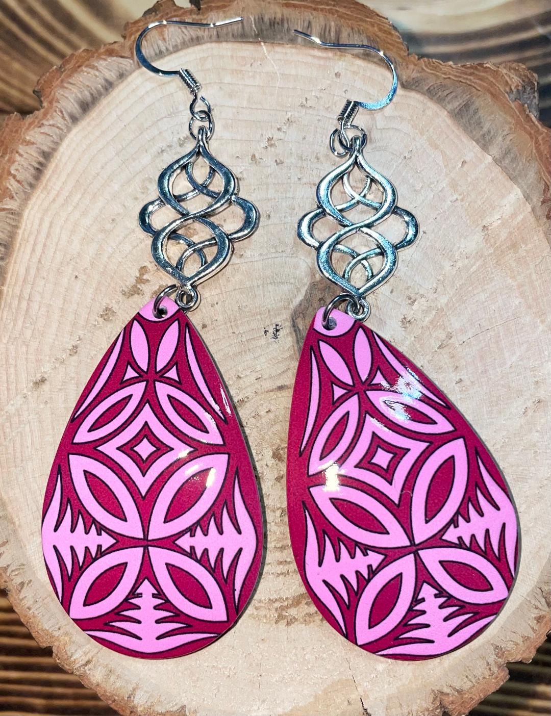 NEW Exotic Large Boho Flower Teardrop Earrings