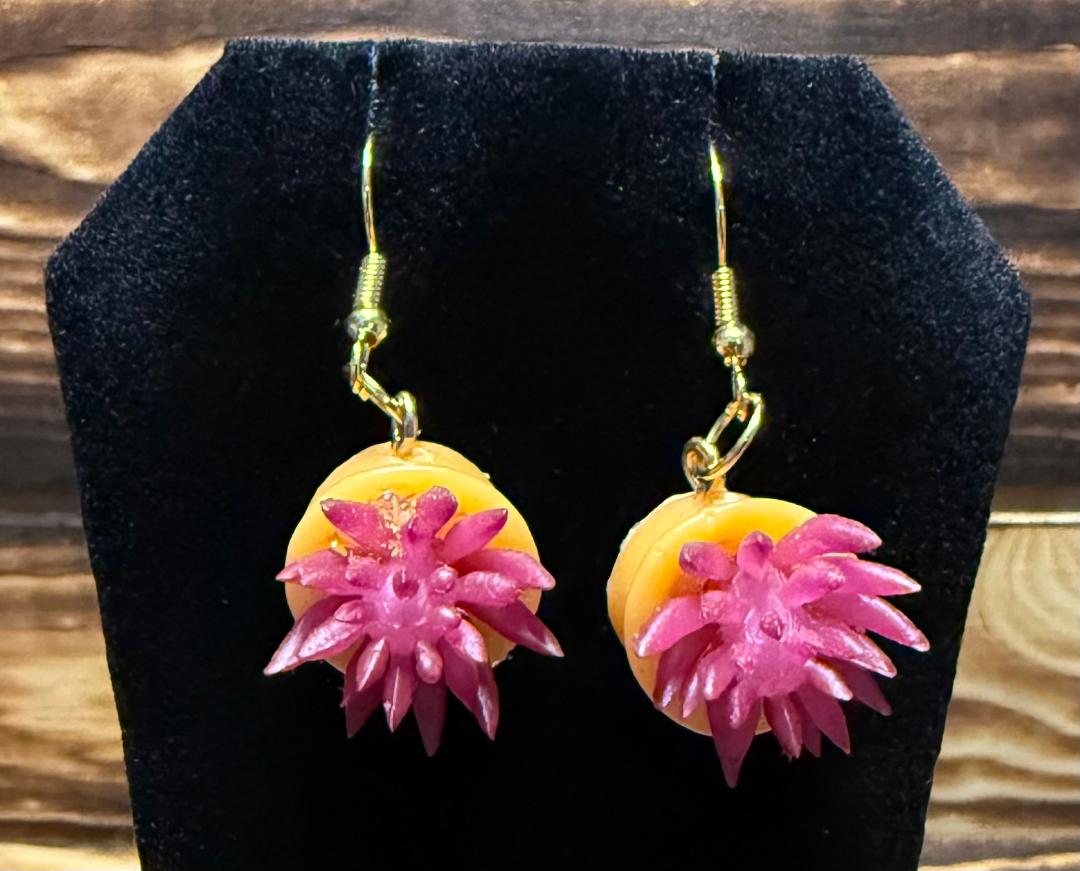 NEW Burgundy Potted Succulent Plant Earrings