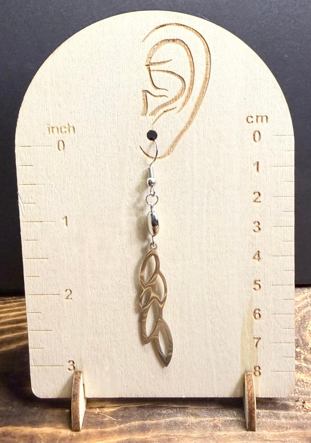 NEW Cascading Stainless Steel Vine Leaf Earrings