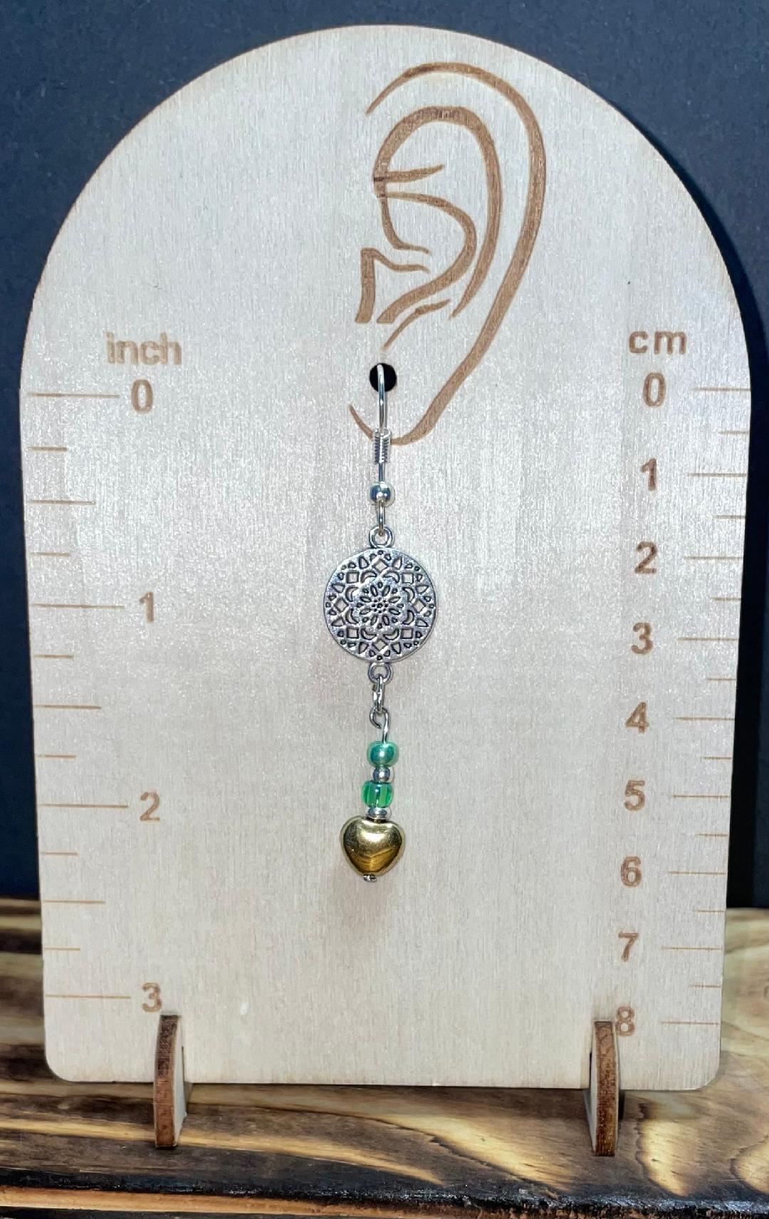 NEW Boho Hippie Silver Mandala & Beaded Drop Dangle Earrings