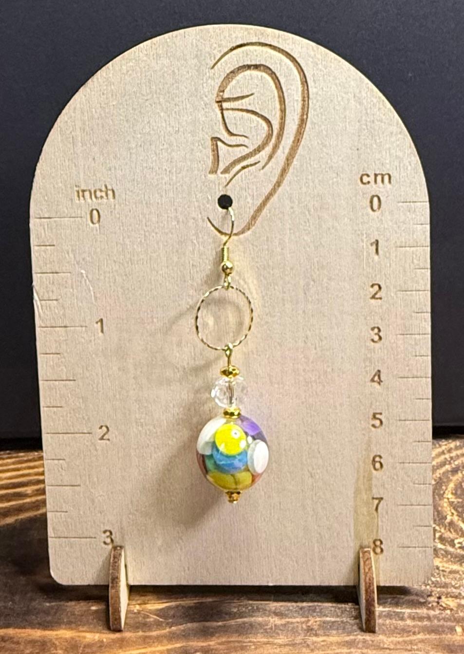 NEW Mod Style Multicolor Ball Earrings w/ Glass Beads