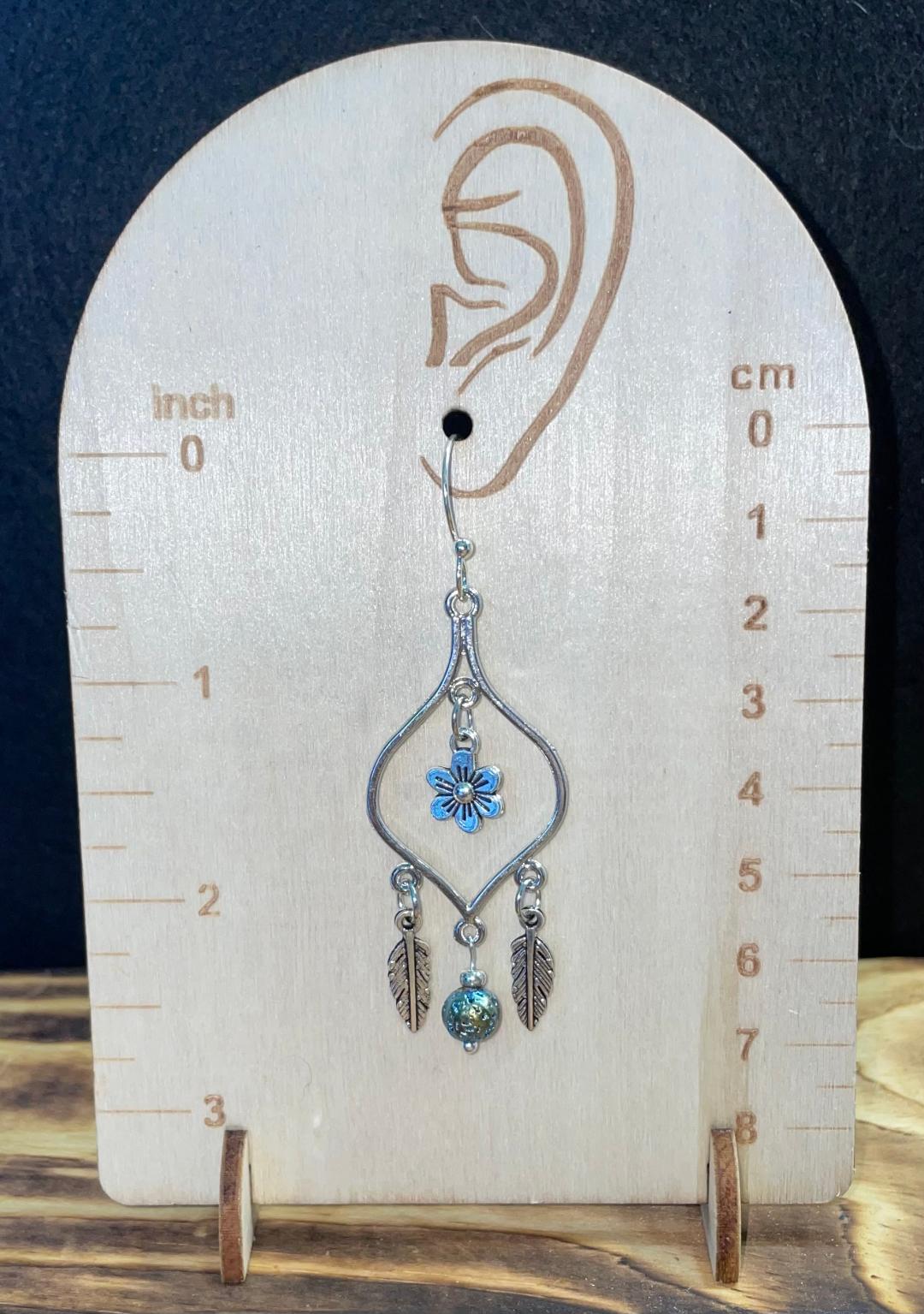 ****NEW Turkish Chandelier Style Dangle Earrings w/ Blue Lava Bead