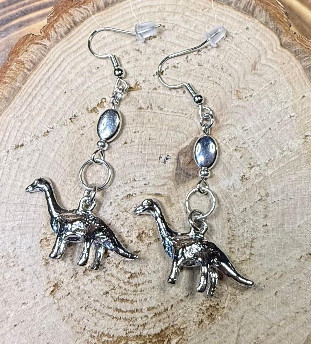 NEW Dinosaur / Brachiosaurus Silver Alloy Charm Earrings