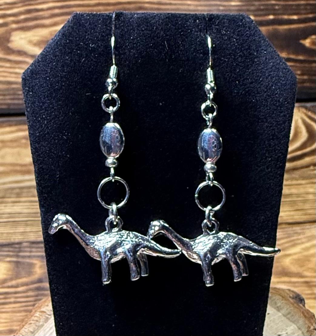 NEW Dinosaur / Brachiosaurus Silver Alloy Charm Earrings