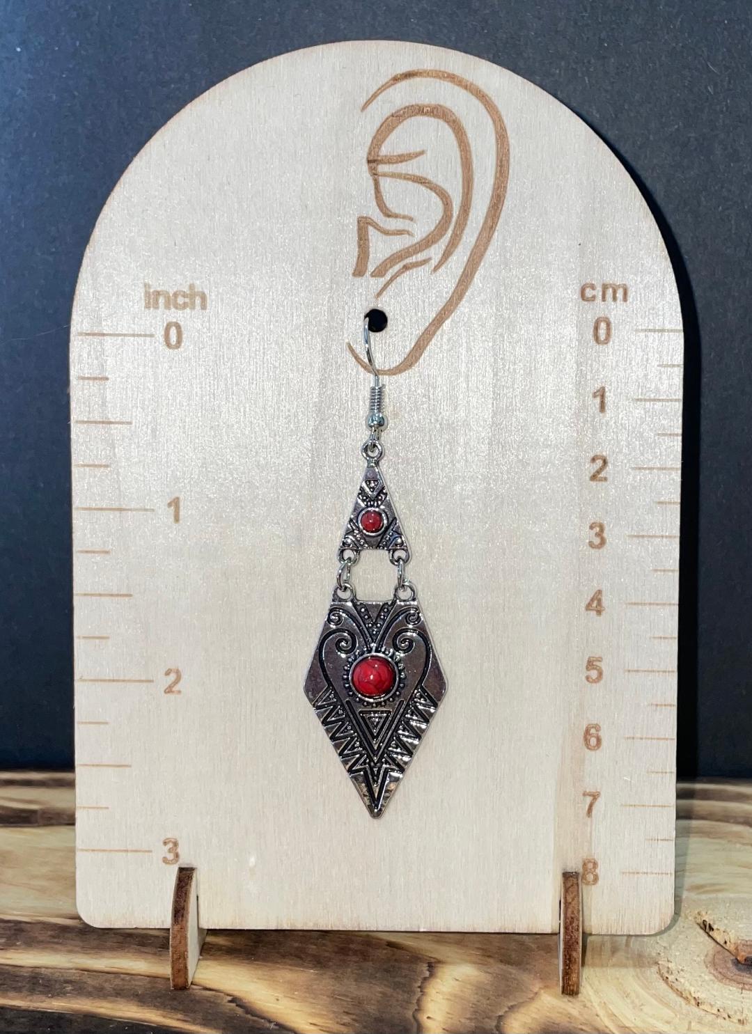 NEW Egyptian Style Red Color Center Earrings