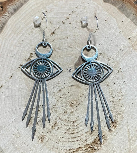 NEW Evil Eye Shooting Star Stainless Steel Earrings
