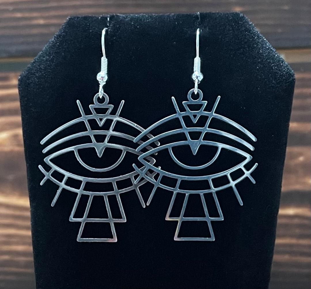 NEW Evil Eye Stainless Steel Contemporary Style Earrings