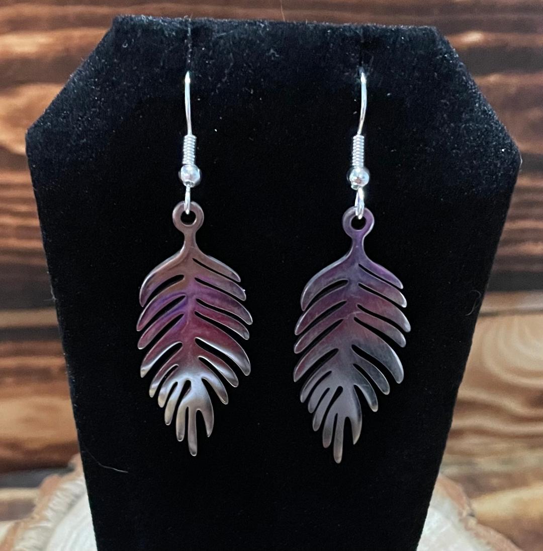 NEW Fern Leaf Stainless Steel Earrings