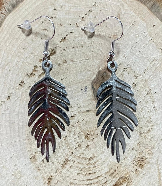 NEW Fern Leaf Stainless Steel Earrings