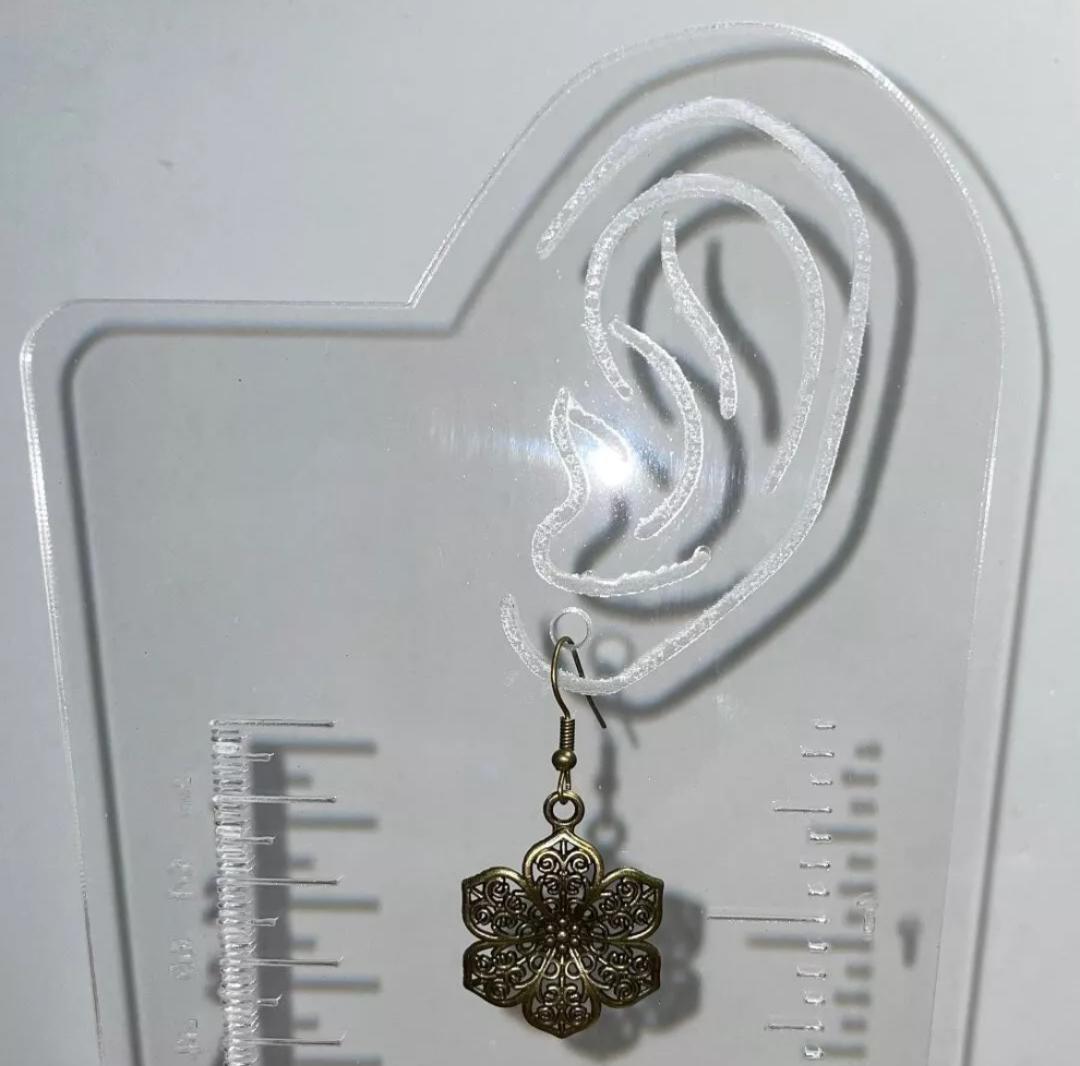 NEW Boho Bronze Filigree Flower Fancy Dangle / Drop Earrings