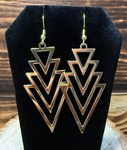 NEW Geometric Art Deco Triangle Earrings