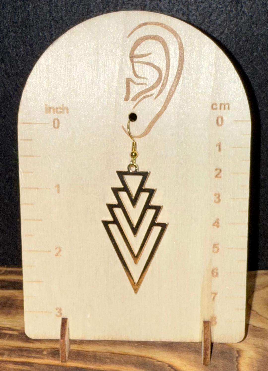 NEW Geometric Art Deco Triangle Earrings