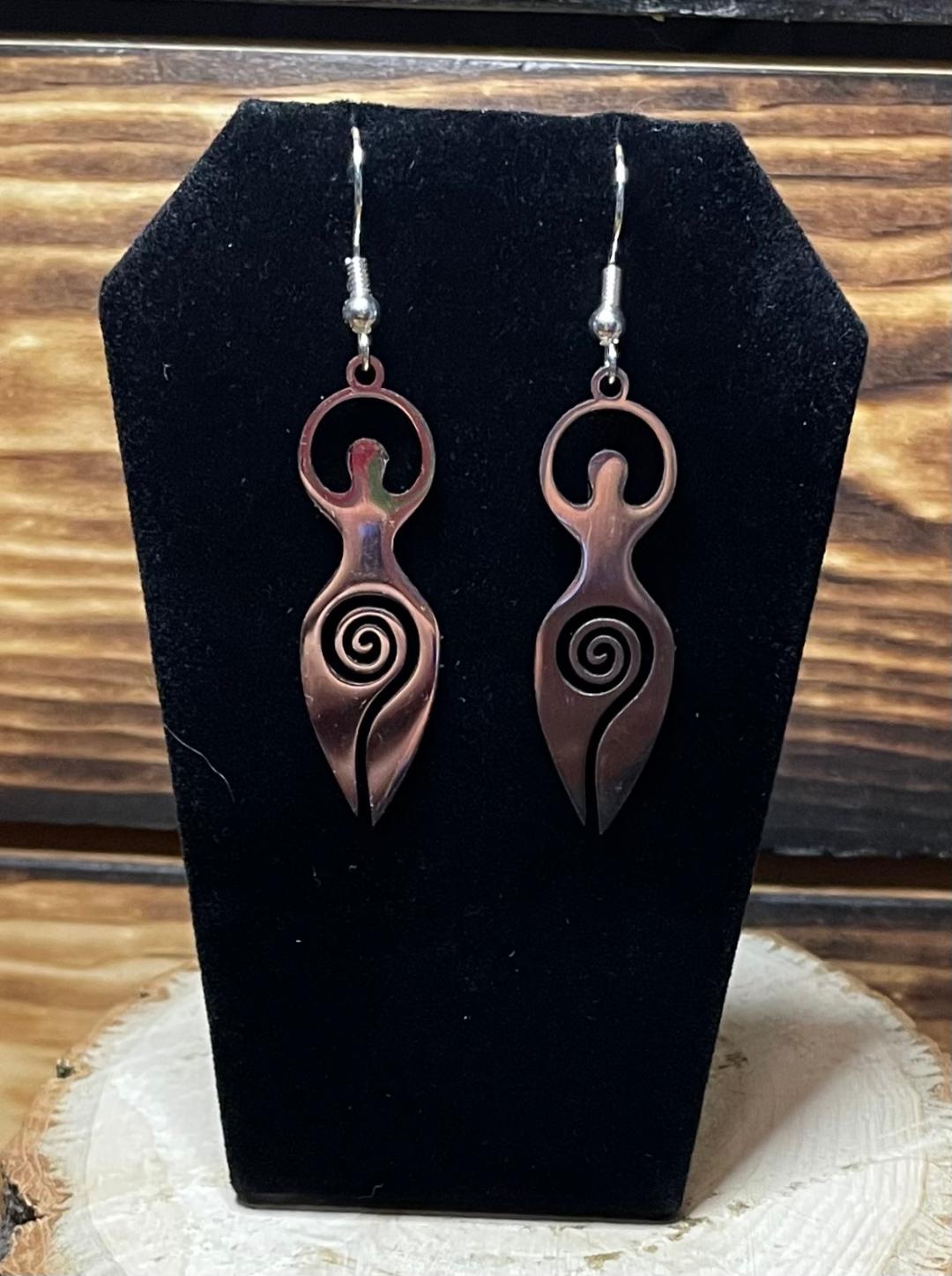 NEW Goddess of Fertility Stainless Steel Drop Dangle Earrings