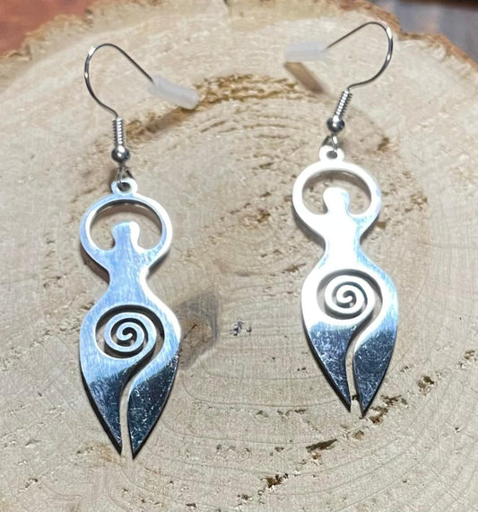 NEW Goddess of Fertility Stainless Steel Drop Dangle Earrings
