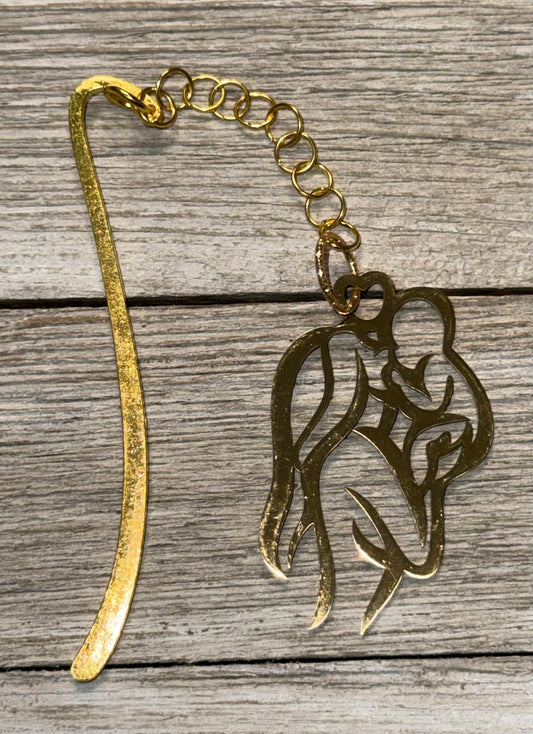 NEW Mother & Child Silhouette Stainless Steel Gold Bookmark