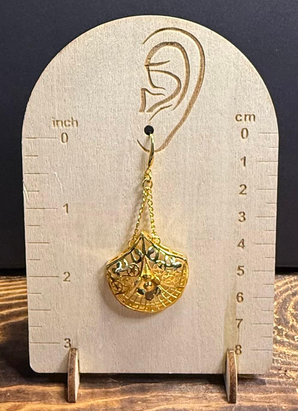 NEW Raised Flower Gold Tone Earrings