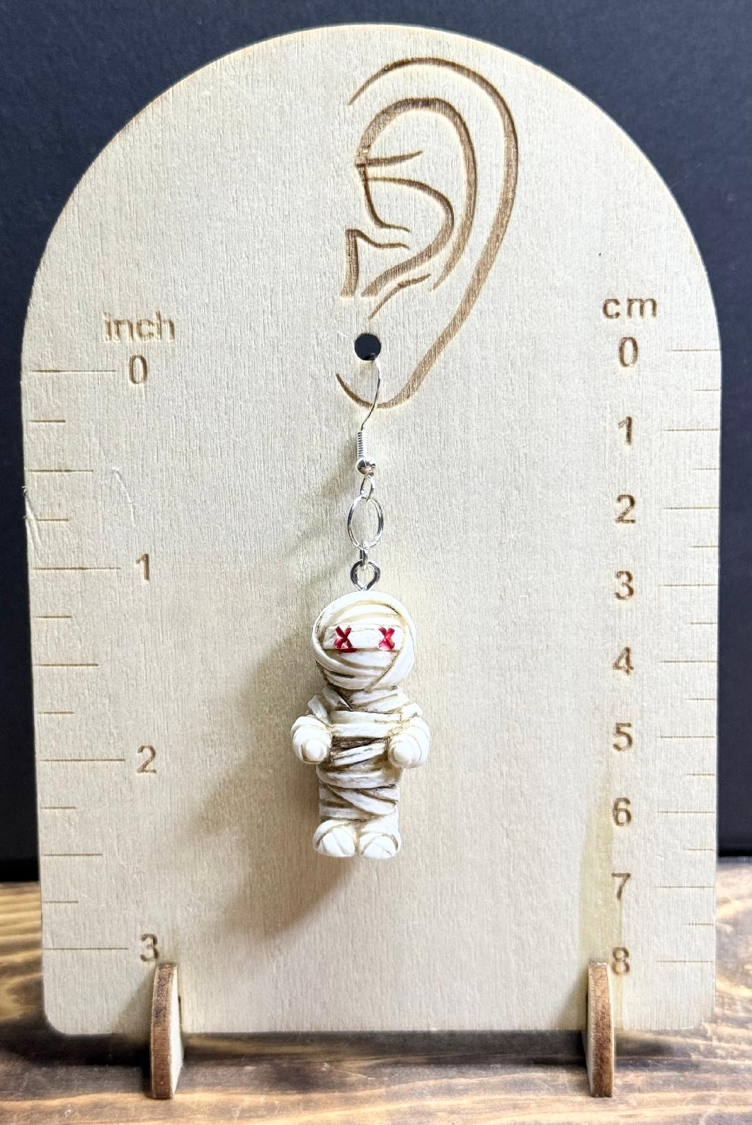 NEW Halloween Cute Mummy Charm Earrings
