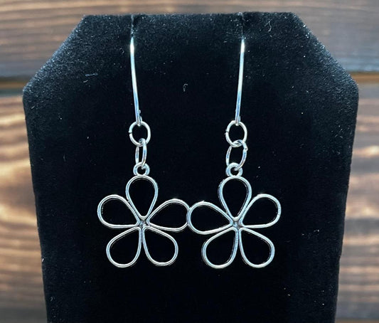 NEW Boho Hollow Flower Earrings w/ French Fancy Wire / Hook