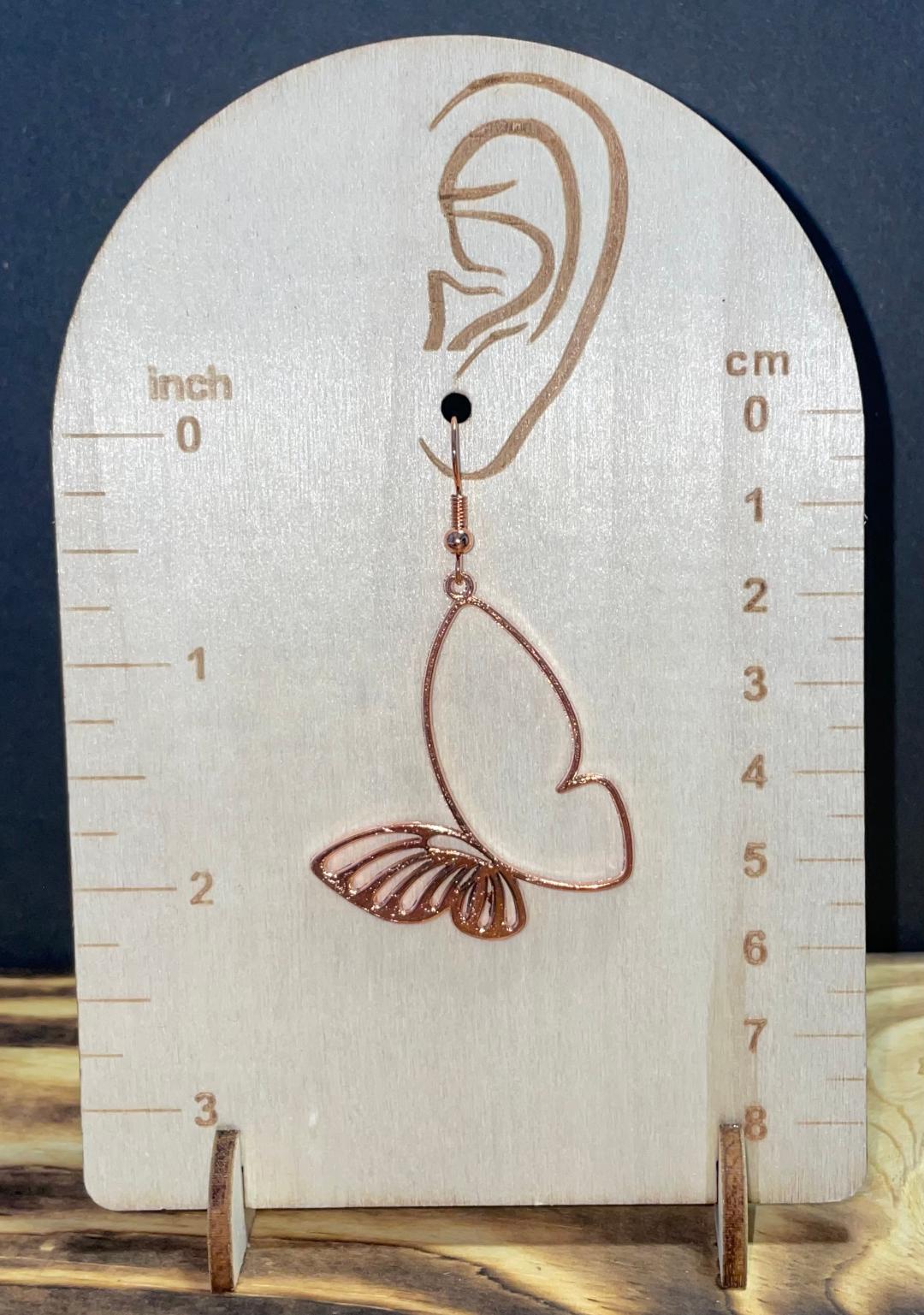 NEW Rose Gold Hollow Large Butterfly Earrings